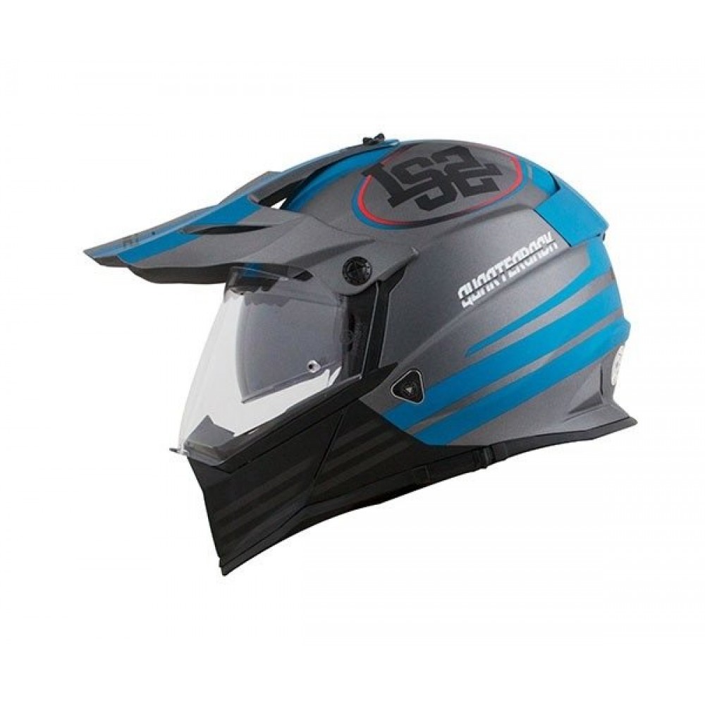 CAPACETE LS2 MX436 OFF ROAD PIONEER QUARTERBACK CINZA FOSCO